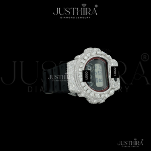Reloj de pulsera prémium con diamantes de moissanita VVS para hombre, plateado, con bisel de diamantes grandes, estilo hip-hop. - Product Image 3
