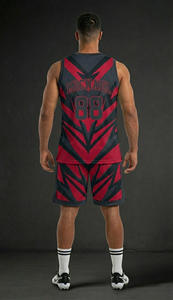 Tenues de football 7v7 personnalisées avec nom et numéro, ensemble maillot d'équipe 100 % polyester sans manches, grande taille, respirant - Product Image 2