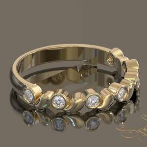 Anillo de Moissanita de Media Eternidad, Anillo de Boda de Moissanita de Oro Sólido, Anillo de Aniversario, Anillo para Mujer, Anillo Apilable - Product Image 6