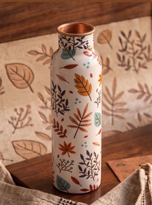 High Quality <b>Metal</b> <b>Water</b> <b>Bottle</b> Lemon Juice Drinking Energy Storage Health Benefits Flower Printed Design Copper <b>Bottle</b> Flasks - Product Image 5