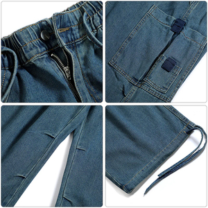 SHY SPORTS Pantalon en jean baggy à jambe large de style urbain, vert délavé, avec poches cargo, coupe évasée, personnalisé pour homme, streetwear - Product Image 5