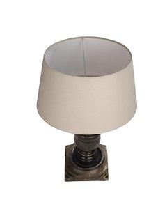 <b>Rustic</b> Carved PVC Cordless Table Lamp with Drum Shade French Style Bedside <b>Desk</b> Light for Tabletop Living Room Decor - Product Image 3