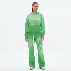 Ensemble 2 pièces de survêtement décontracté pour femme, coupe slim, effet délavé, le plus populaire - Product Image 4