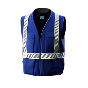 Gilet de reportage en polyester pour journalistes et médias, haute visibilité, réfléchissant, multi-poches, utilitaire, avec porte-badge et poche radio - Product Image 1