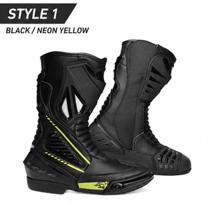Bottes de moto en cuir pour la course avec des caractéristiques de protection élevées, fermeture éclair latérale YKK + Velcro, sliders de bout modernes pour la course/sport touring - Product Image 2