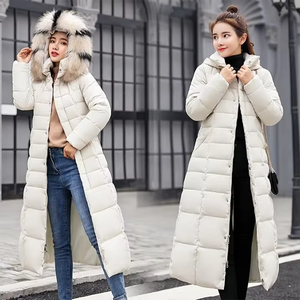 Abrigo Largo de Plumón para Mujer Vithas Industry con Capucha de Piel, Cinturón, Ropa de Invierno Cálida, Color Sólido, Manga Larga, Estilo Elegante - Product Image 3