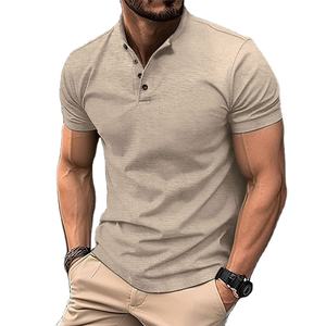 Achetez un polo homme slim fit d'été, chemise polo décontractée de couleur unie, grande taille, style sport. - Product Image 3