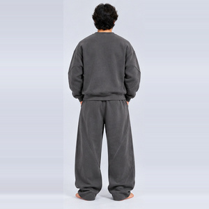 <b>Men</b> Oversized Casual Sweatsuit Two Piece Set Soft Fleece Hoodie and Jogger Pants Relaxed Fit Streetwear Tracksuit Comfortable - Product Image 2