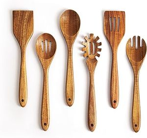 Cuillère en bois massif faite à la main, durable, à long manche, adaptée aux ustensiles de cuisine antiadhésifs, pour la cuisine - Product Image 3