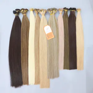 Hand Tied Weft Hair Extension Straight Super Double Drawn Hair Extensions High Quality With Wholesale Price Hair Supplier