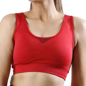 Sujetador Deportivo Sin Costuras de Una Pieza, Antibacteriano, Transpirable, con Detalle de Tirantes, Sin Tirantes, de Alto Impacto, Media Copa, para Mujer - Product Image 1