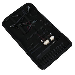 Kit de herramientas para extensiones de cabello negro de salón: Peine de cola, pinzas de separación y gran tamaño, tijeras, alicates para cuentas, gancho y lazo. - Product Image 1