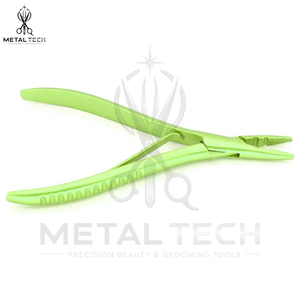 Pince professionnelle vert citron en acier inoxydable pour l'élimination des extensions capillaires, ouvre-micro-anneaux multi-trous, outil de décollement pour salon - Product Image 2