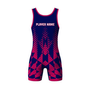 <b>Gold</b> Wrestling Singlet <b>Bodysuit</b> Custom Team Uniform Front Logo 100% Polyester Lightweight Breathable Durable Quick Dry Fitted - Product Image 6
