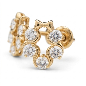 Premium Gold Diamond Cluster Minimalist <b>Screw</b> <b>Back</b> Stud <b>Earrings</b> 5 CT IGI Certified <b>for</b> Women Strong Closure Party Gift - Product Image 2