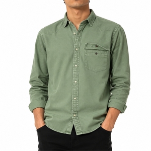 Chemise décontractée vintage en jean à manches longues pour homme – Premium, élégante, confortable, durable, polyvalente, col boutonné double boutonnage, séchage rapide - Product Image 1