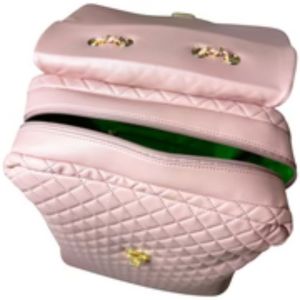 AKA Quilted Roller Bag Pink Travel Luggage Wheeled <b>Suitcase</b> Large Capacity Carry On Alpha Style Sorority Greek Apparel Bag - Product Image 4