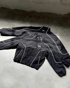 Custom Logo Lightweight Printed Breathable Quick-Dry Reflective Piping Sportswear Windbreaker <b>Jacket</b> Polyester/Cotton 240g - Product Image 1
