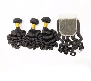 Perruque en cheveux humains CDYHAIRVN Premium Raw Vietnamese Non-Remy Bouncy Curl Egg Curl Fumi Curl Double Drawn Cuticle Aligned Machine - Product Image 1