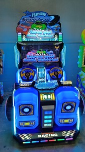 Simulateur de conduite automobile pour enfants à monnayeur, course extrême Speedway tourbillon, avec deux volants, 2 places, pour centres commerciaux et zones enfants - Product Image 2