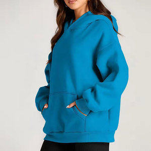 Hoodie d'hiver pour femmes de qualité supérieure à prix abordable, vente en gros, fabricant, impression de logo personnalisé, coupe oversize à épaules tombantes - Product Image 5