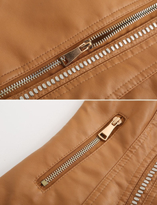 Vestes en cuir véritable pour femmes personnalisées de haute qualité style universitaire recadrée pour l'hiver avec extérieur pour dames - Product Image 4