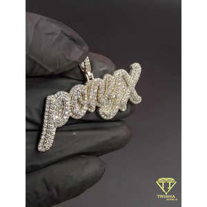 Colgante Personalizado con Letra TA, Estilo Iced Out, Dos Tonos, Inicial, Joyería Hip Hop, Regalo de Aniversario o Cumpleaños - Product Image 4