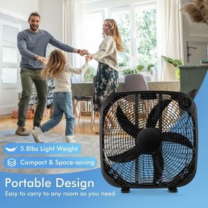 Ventilador de Caja Portátil de 20 Pulgadas con 3 Velocidades y Control por Perilla para Ventilación de Extracción - Product Image 4
