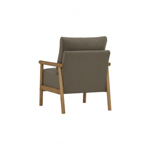Sillón Moderno con Detalles en Madera, Tapizado, Acolchado, para Sala de Estar, Hotel o Apartamento - Product Image 4