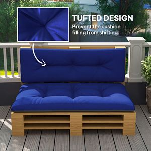 Cuscini da Esterno Blu Navy per 2 Posti, Spessore 3,9 Pollici, Design Trapuntato, Cuscini di Ricambio per Pallet da Giardino - Product Image 6