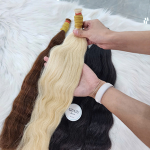 GUGU HAIR Cabello Humano Virgen Vietnamita para Trenzas 100g a Granel 1 Pieza Liso Extremo Negro No Remy Doble Trama Puntas Doble Trama Venta al por Mayor para Mujeres Negras 20 - Product Image 4