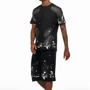 Conjunto Deportivo de Dos Piezas para Hombre, Camiseta y Pantalones Cortos Casuales para Entrenamiento, Gimnasio, Ejercicio, Uso Diario Activo - Product Image 1