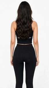 <b>Women's</b> <b>Black</b> Sleeveless Mock Neck <b>Tank</b> <b>Top</b> Short Crop Letter Print Casual Summer - Product Image 6