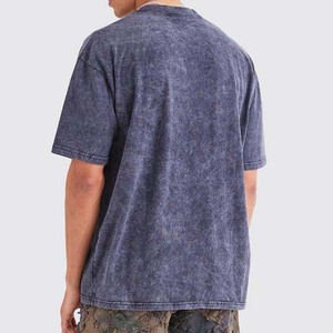 T-shirt à manches courtes pour homme, coupe ample, tie-dye, col rond, tricoté, décontracté, 100% coton jersey, vintage - Product Image 4