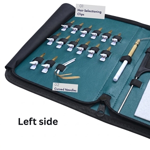 Kit d'outils de salon pour extensions capillaires durables : Pince à micro-anneaux, Pince de retrait, Crochet à boucle, Pinces de coiffure, Aiguille, Ensemble de ciseaux - Product Image 5