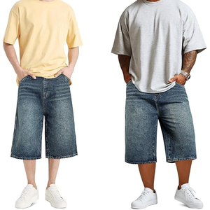 Acid Wash Denim Jorts Men Women Streetwear Baggy Fit Vintage Cotton Custom <b>Shorts</b> Supplier - Product Image 4