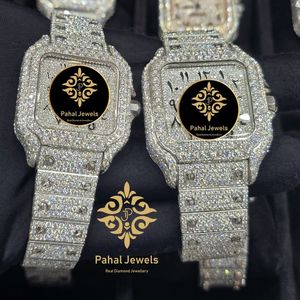 นาฬิกาข้อมือ Pahal Jewels รุ่นหรูหรา ตัวเรือนสแตนเลสสตีลทรงเหลี่ยม ประดับเพชรที่ขอบหน้าปัดและหน้าปัดทำจากแซฟไฟร์ ขนาด 38 มม. สำหรับทั้งชายและหญิง - Product Image 4