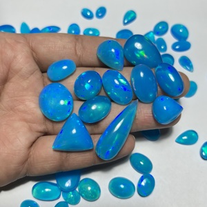 Gema de Ópalo Azul Etíope Natural AAA, Corte Ovalado, Suelta, para Anillo, Colgante, Joyería, con Efecto de Juego de Color Arcoíris Iridiscente - Product Image 5