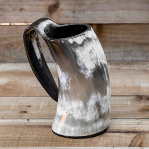 Nouveautés : Tasse en corne de buffle naturelle, faite à la main, écologique et durable, style moderne, pour la bière, en provenance d'Inde - Product Image 2
