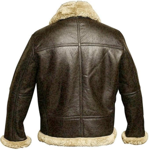 Chaqueta Bomber de Cuero Premium de Marca para Invierno, Transpirable, con Forro de Sherpa Cálido, Producción OEM Personalizada Lista para Enviar - Product Image 3