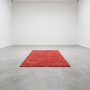 Tapis élégant en laine texturée rouge corail tufté à la main pour salon, chambre, entrée, décoration intérieure, revêtement de sol - Product Image 3