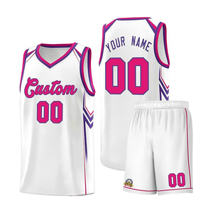 Conjunto de Camiseta de Baloncesto con Degradado, Cuello en V, Sin Mangas, Poliéster que Absorbe la Humedad, Unisex para Adultos, Todas las Temporadas, Impresión Sublimada - Product Image 4