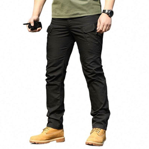 Pantalones Tácticos Cargo para Hombre con Múltiples Bolsillos, Transpirables, Color Oliva, para Senderismo, con Decoración de Botones, Estilo Plano - Product Image 3