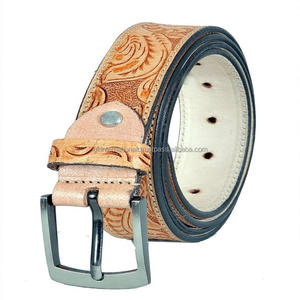 Cinturón de herramientas de cuero occidental de grano completo genuino en relieve a mano más vendido para hombres y mujeres con hebilla de zinc de aleación de todos los tamaños - Product Image 5