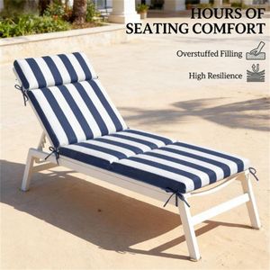 Set di 2 Cuscini Blu Scuro e Bianchi per Sedia da Esterno, Cuscini Premium per Esterni - Product Image 2