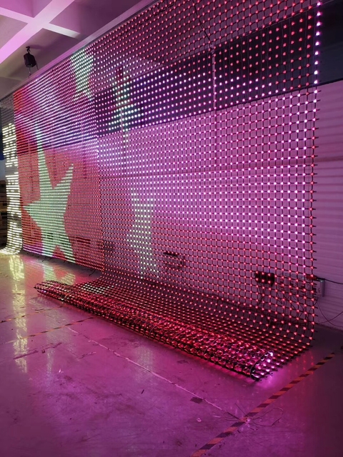 12V LED Mesh Screen Permanent Lighting High Brightness LED Point Light Outdoor Building Media Mesh Display 3 Years Warranty