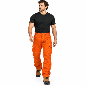 Pantalones de Trabajo de Alta Visibilidad Color Naranja para Hombre, con Bolsillos Tipo Cargo y Paneles en las Rodillas, Resistentes al Fuego, Fabricados en Fábrica, para Soldadura - Product Image 5