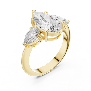 Anillo de Compromiso y Boda SATVIK RATNA de Lujo con Corte Pera de 3 Ct, Cultivado en Laboratorio, Certificado IGI, Oro de 10k/14k/18k - Product Image 6