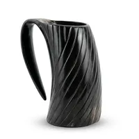 Ensemble de chopes à bière en corne faites à la main avec motif uni, design classique pour adultes, cadeau d'affaires, paille avec bouchon, compatible lave-vaisselle et micro-ondes