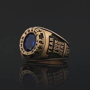 Anillo de Graduación Universitario BOJ MCollege Ring 007 Personalizado en Plata con Diamantes, Unisex, Certificado por GIA, Micro, Bajo Precio - Product Image 1